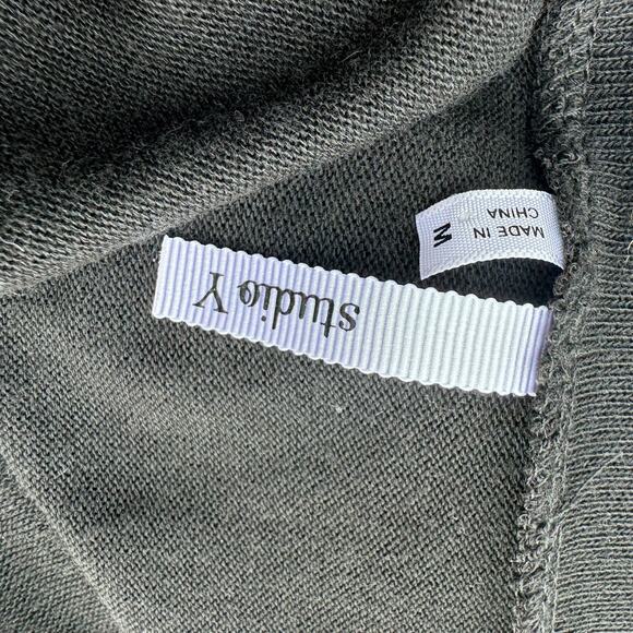 Studio Y Women Black Knitted Lace Ruffle Long Sleeves Button Front Cardigan M - Picture 5 of 5